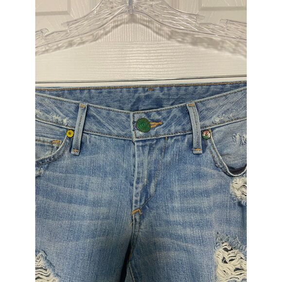 True Religion Jeans Womens Sz 27 Blue Denim‎ Karlie Low Rise Bell Bottom Crop - Picture 12 of 15
